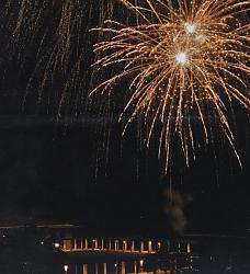 Fireworks against black sky